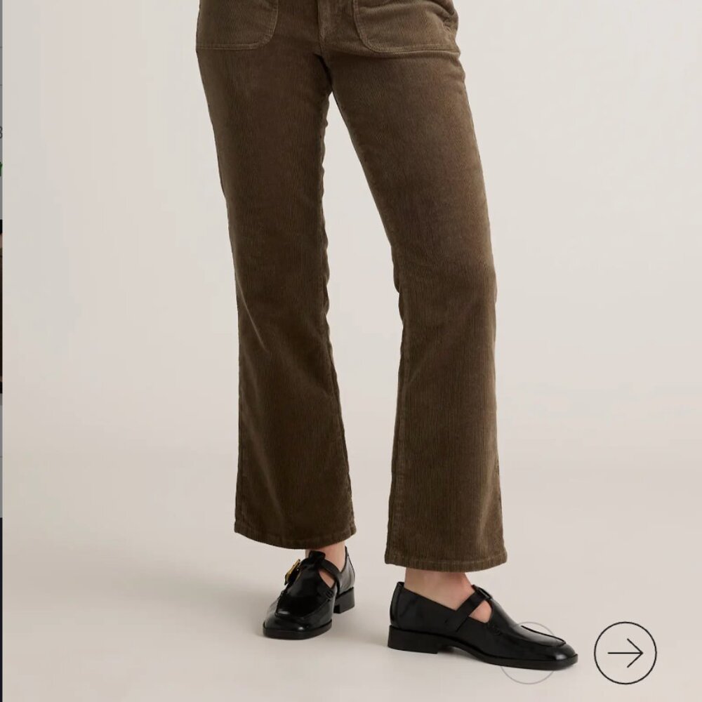 Quince Organic Stretch Corduroy Flare Pants Size 12